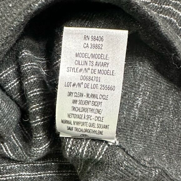 Theory Gray Striped Cillin TS Aviary Crewneck Cotton blend Sweater Size Medium - Picture 5 of 8